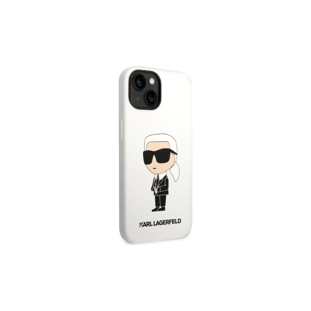 Hurtownia GSM - Etui Karl Lagerfeld KLHCP14MSNIKBCH Apple iPhone 14 Plus / 15 Plus hardcase bílý/white Silicone Ikonik - KLD1316 - {ean13} - Hurt