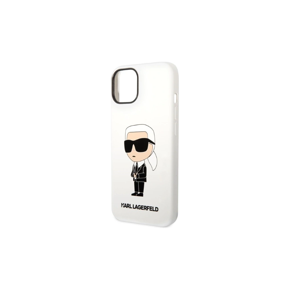 Hurtownia GSM - Etui Karl Lagerfeld KLHCP14MSNIKBCH Apple iPhone 14 Plus / 15 Plus hardcase bílý/white Silicone Ikonik - KLD1316 - {ean13} - Hurt