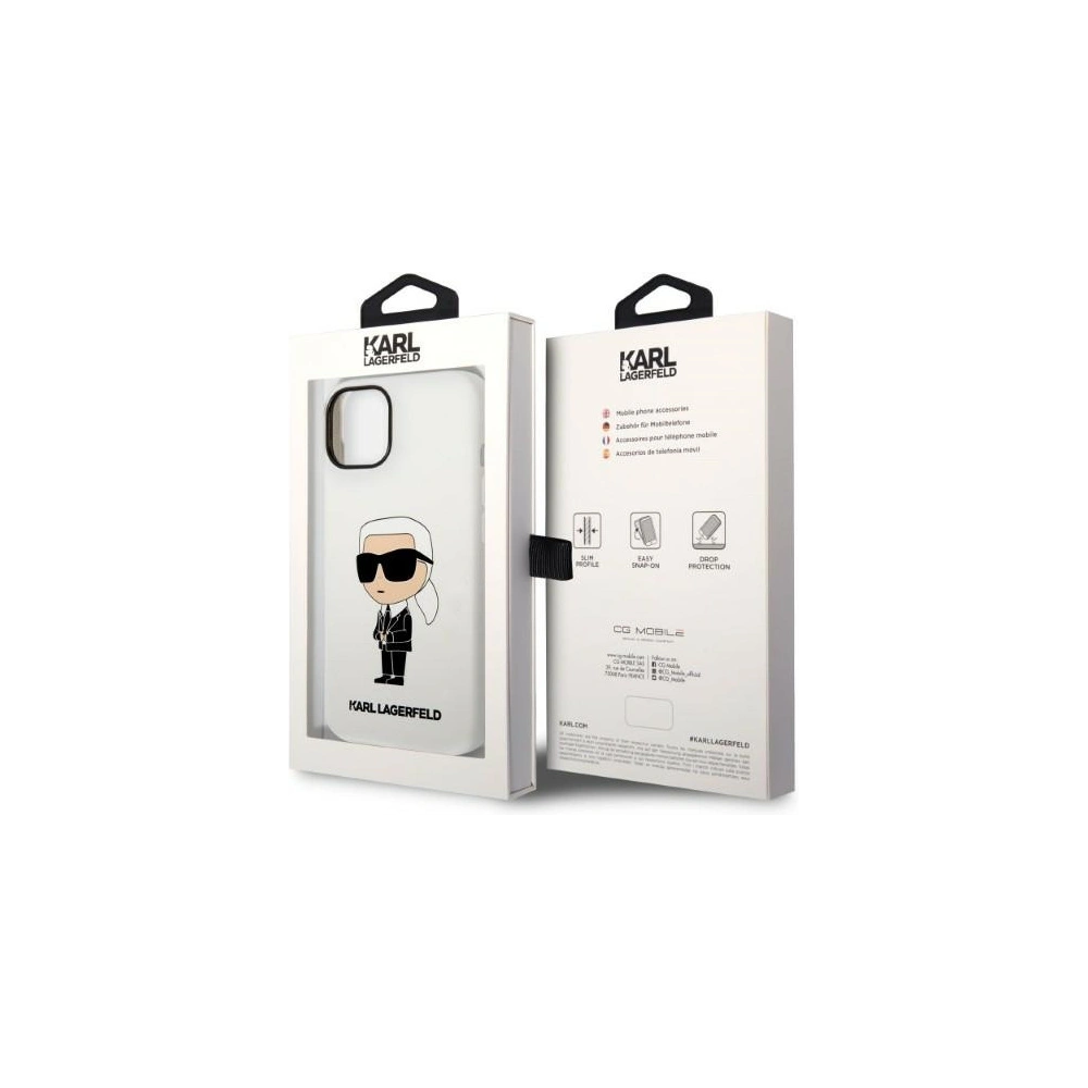 Hurtownia GSM - Etui Karl Lagerfeld KLHCP14MSNIKBCH Apple iPhone 14 Plus / 15 Plus hardcase bílý/white Silicone Ikonik - KLD1316 - {ean13} - Hurt