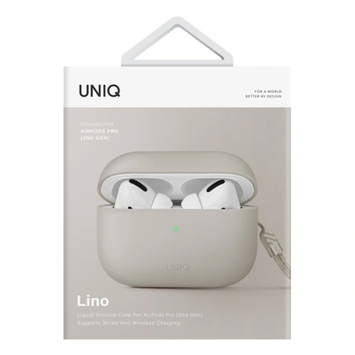 Etui UNIQ Lino Apple AirPods Pro 2 Silicone beżowy/beige ivory