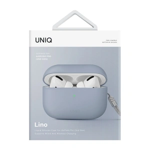 Etui UNIQ Lino Apple AirPods Pro 2 Silicone niebieski/artctic blue