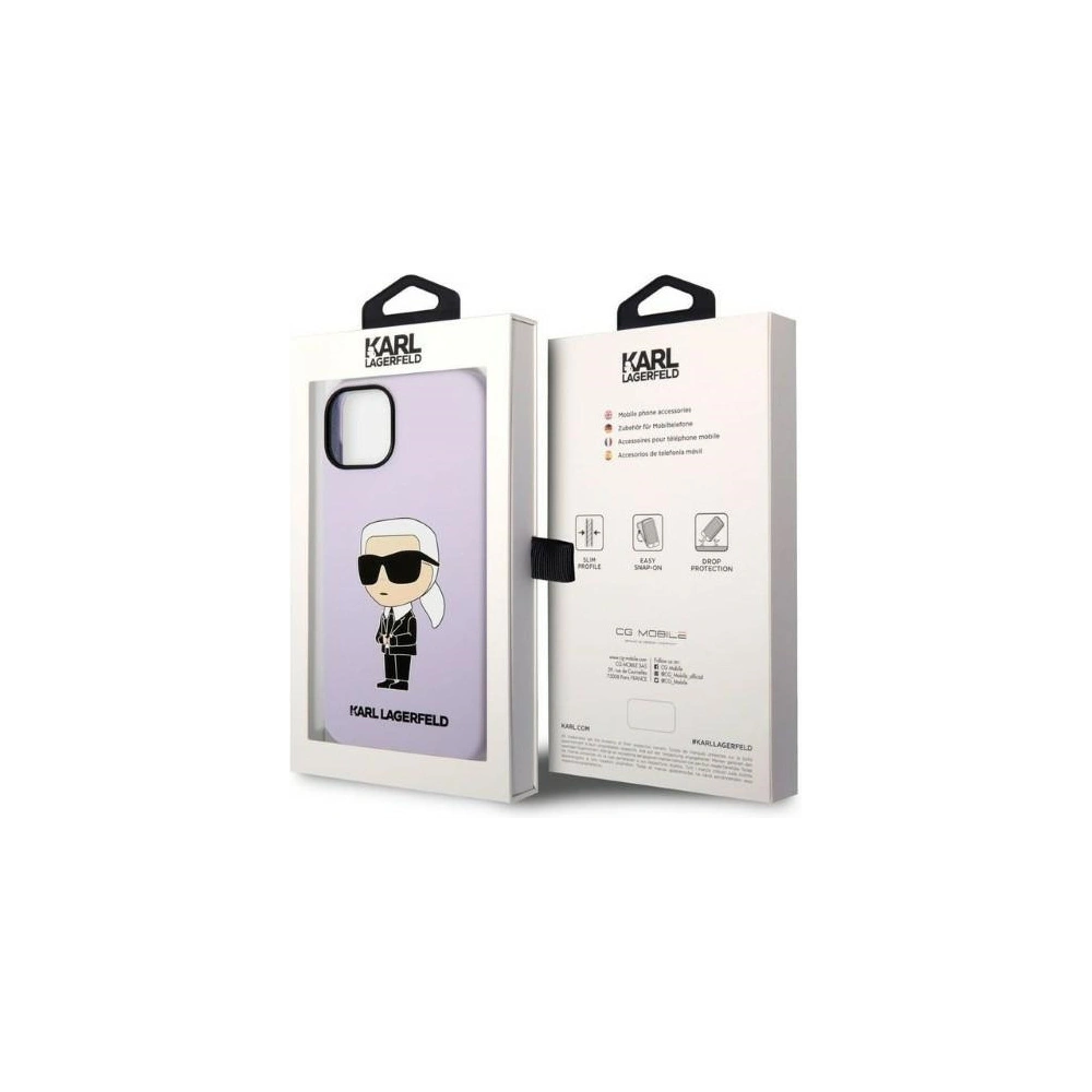 Wholesale Karl Lagerfeld KLHCP14MSNIKBCU Apple iPhone 14 Plus / 15 Plus hardcase purple Silicone Ikonik - KLD1318 - {ean13} - Hurt
