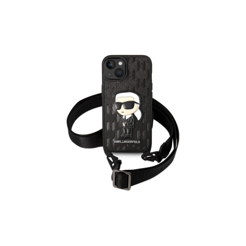 Hurtownia GSM - Case Karl Lagerfeld KLHCP14MSTKMK Apple iPhone 14 Plus / 15 Plus schwarz/hardcase Monogram Ikonik Patch - KLD1319 - {ean13} - Hurt