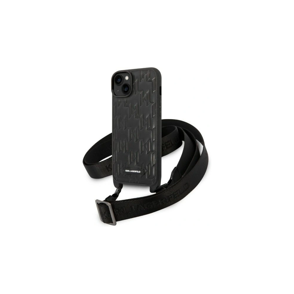 Wholesale Karl Lagerfeld KLHCP14MSTMMK Apple iPhone 14 Plus / 15 Plus hardcase black Monogram Plaque Logo Strap - KLD1320 - {ean13} - Hurt