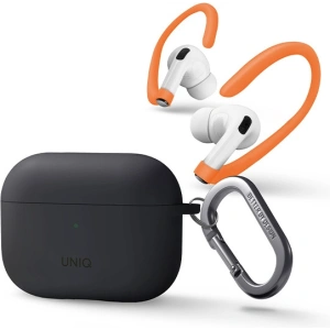 Hurtownia GSM - Etui UNIQ Nexo Apple AirPods Pro 2 + Fülhallgató Horgok Szilikon szürke/charcoal grey - UNIQ836 - {ean13} - Hurt