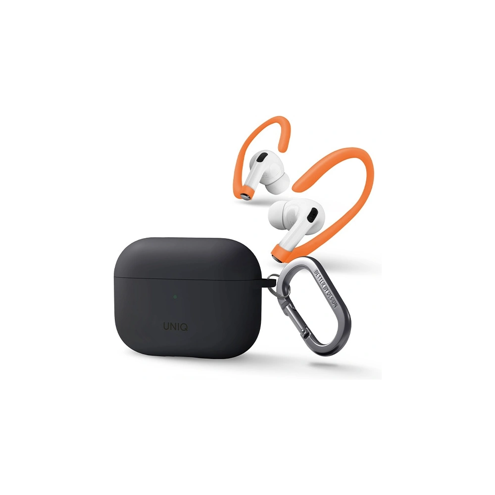 Hurtownia GSM - Etui UNIQ Nexo Apple AirPods Pro 2 + Fülhallgató Horgok Szilikon szürke/charcoal grey - UNIQ836 - {ean13} - Hurt