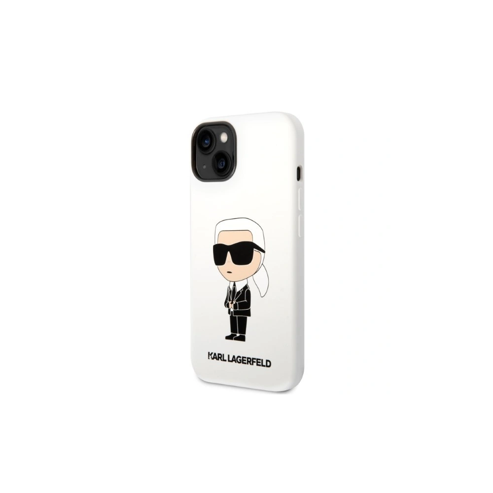 Hurtownia GSM - Etui Karl Lagerfeld KLHCP14SSNIKBCH Apple iPhone 14 hardcase bílý/white Silicone Ikonik - KLD1327 - {ean13} - Hurt