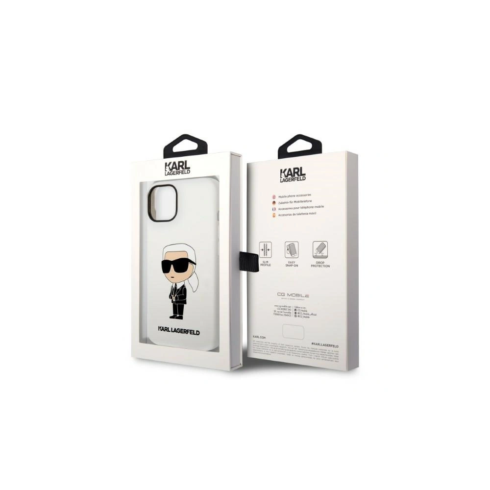 Hurtownia GSM - Etui Karl Lagerfeld KLHCP14SSNIKBCH Apple iPhone 14 hardcase bílý/white Silicone Ikonik - KLD1327 - {ean13} - Hurt