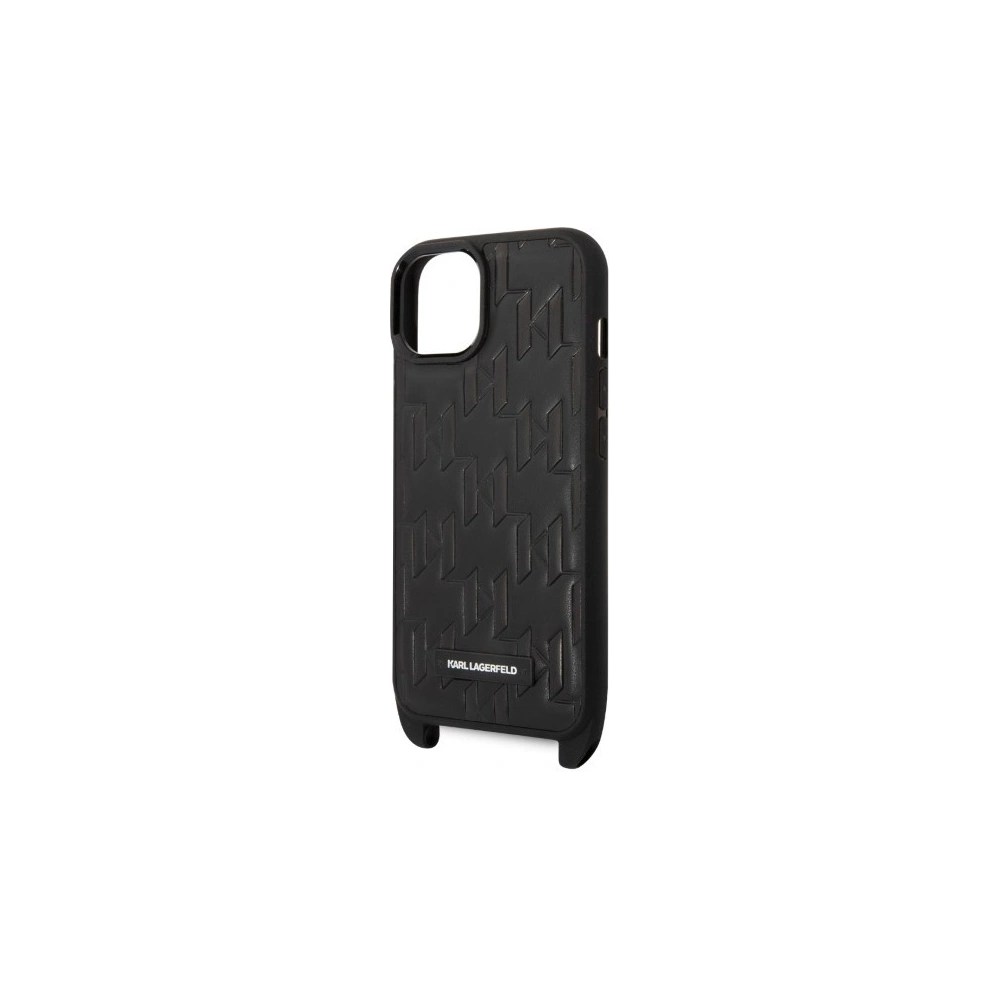 Hurtownia GSM - Case Karl Lagerfeld KLHCP14SSTMMK Apple iPhone 14 Hardcase schwarz/black Monogramm-Plakette Logo Strap - KLD1331 - {ean13} - Hurt