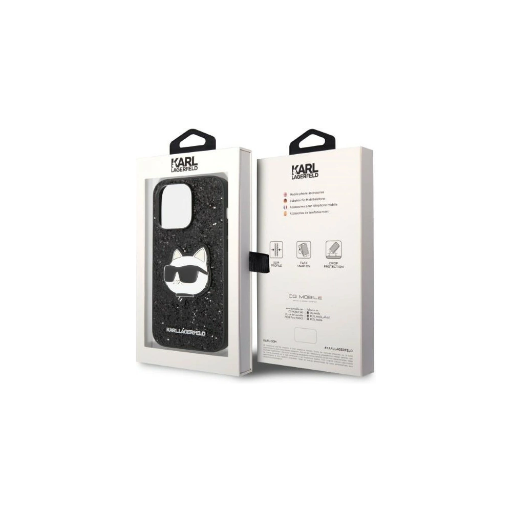 Hurtownia GSM - Etui Karl Lagerfeld KLHCP14XG2CPK Apple iPhone 14 Pro Max negru/black hardcase Glitter Choupette Patch - KLD1332 - {ean13} - Hurt