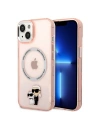 Etui Karl Lagerfeld KLHMP14MHNKCIP Apple iPhone 14 Plus / 15 Plus hardcase roz/roz Iconic Karl&Choupette Magsafe