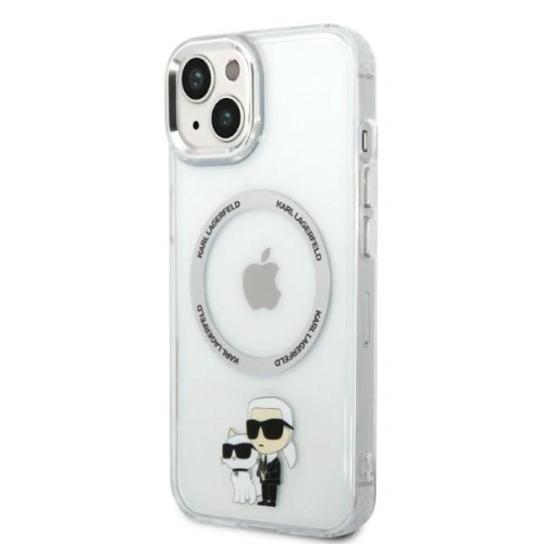 Etui Karl Lagerfeld KLHMP14MHNKCITApple iPhone 14 Plus / 15 Plus hardcase transparent Iconic Karl&Choupette Magsafe