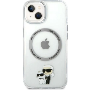 Etui Karl Lagerfeld KLHMP14MHNKCITApple iPhone 14 Plus / 15 Plus hardcase transparent Iconic Karl&Choupette Magsafe