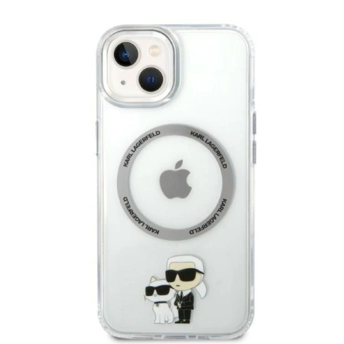 Etui Karl Lagerfeld KLHMP14MHNKCITApple iPhone 14 Plus / 15 Plus hardcase transparent Iconic Karl&Choupette Magsafe