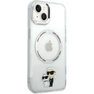 Etui Karl Lagerfeld KLHMP14MHNKCITApple iPhone 14 Plus / 15 Plus hardcase transparent Iconic Karl&Choupette Magsafe