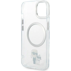 Etui Karl Lagerfeld KLHMP14MHNKCITApple iPhone 14 Plus / 15 Plus hardcase transparent Iconic Karl&Choupette Magsafe