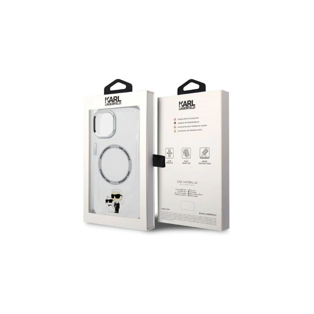 Wholesale Karl Lagerfeld KLHMP14MHNKCITApple iPhone 14 Plus / 15 Plus hardcase transparent Iconic Karl&Choupette Magsafe - KLD1340 - {ean13} - Hurt