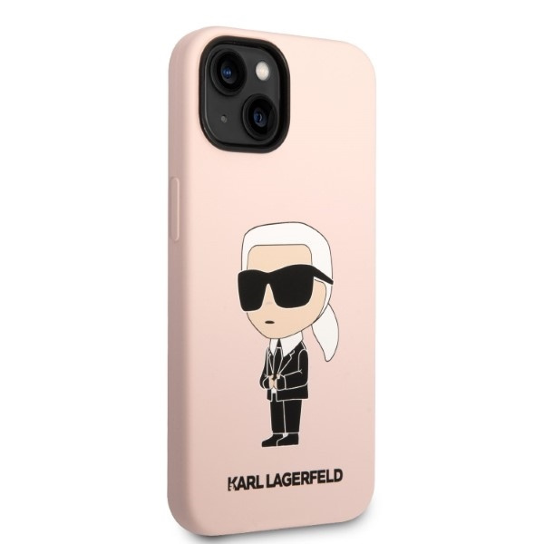 Kryt Karl Lagerfeld KLHMP14MSNIKBCPApple iPhone 14 Plus / 15 Plus hardcase pink Silicone Ikonik Magsafe