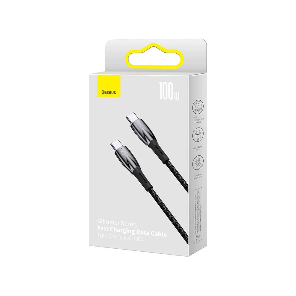 Hurtownia GSM - Kabel USB-C do USB-C Baseus Glimmer, 100W, 1m (černý) - BSU3841 - {ean13} - Hurt