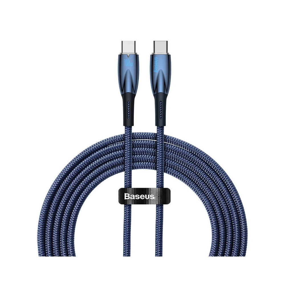 Hurtownia GSM - Cablul USB-C la USB-C Baseus Glimmer, 100W, 2m (albastru) - BSU3843 - {ean13} - Hurt