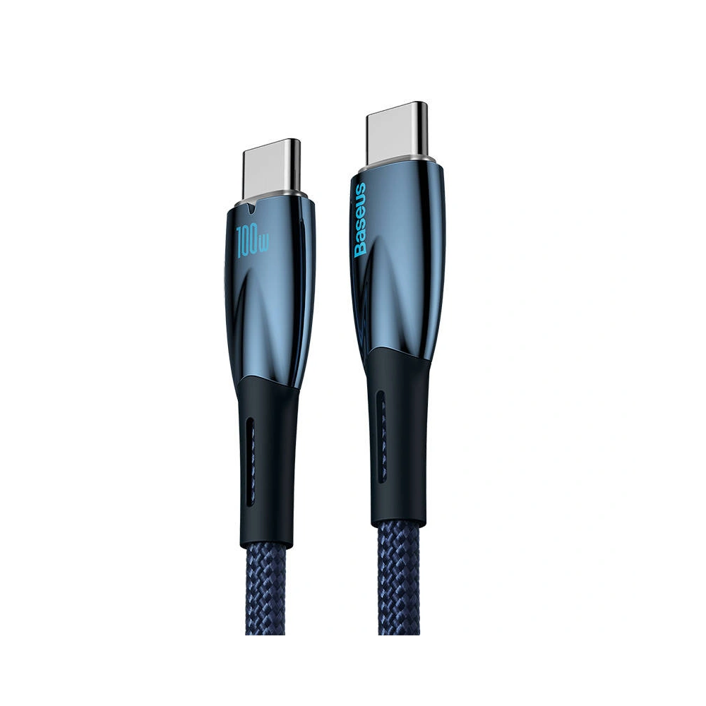 Hurtownia GSM - Cablul USB-C la USB-C Baseus Glimmer, 100W, 2m (albastru) - BSU3843 - {ean13} - Hurt