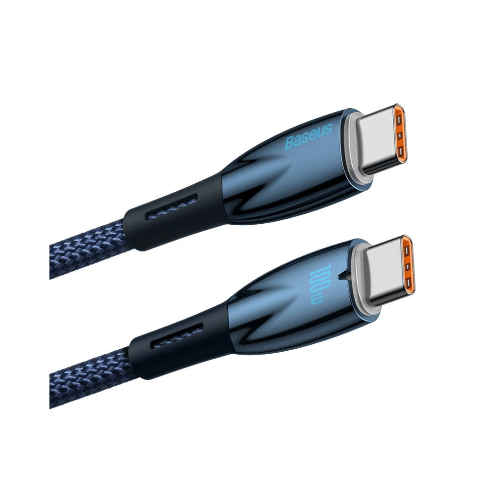 Hurtownia GSM - Cablul USB-C la USB-C Baseus Glimmer, 100W, 2m (albastru) - BSU3843 - {ean13} - Hurt