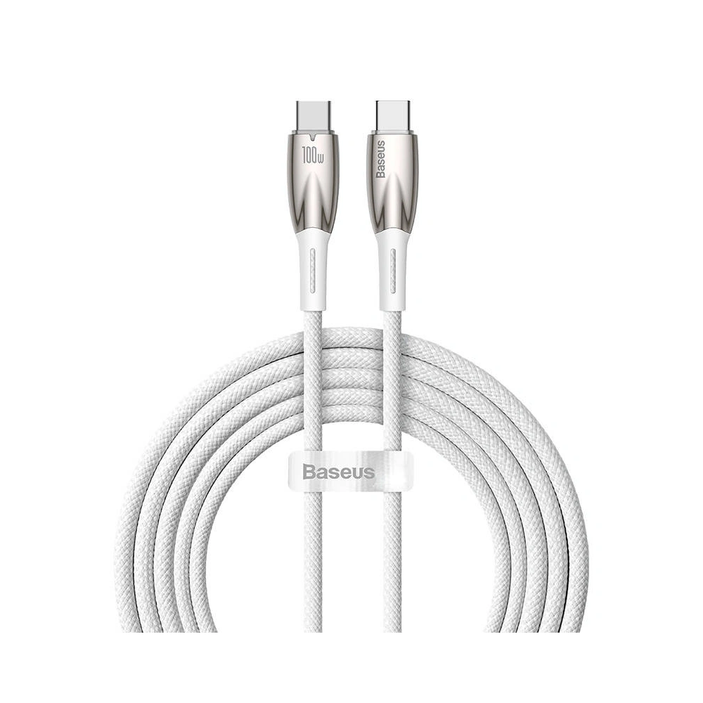 Hurtownia GSM - Cablul USB-C la USB-C Baseus Glimmer, 100W, 2m (alb) - BSU3844 - {ean13} - Hurt