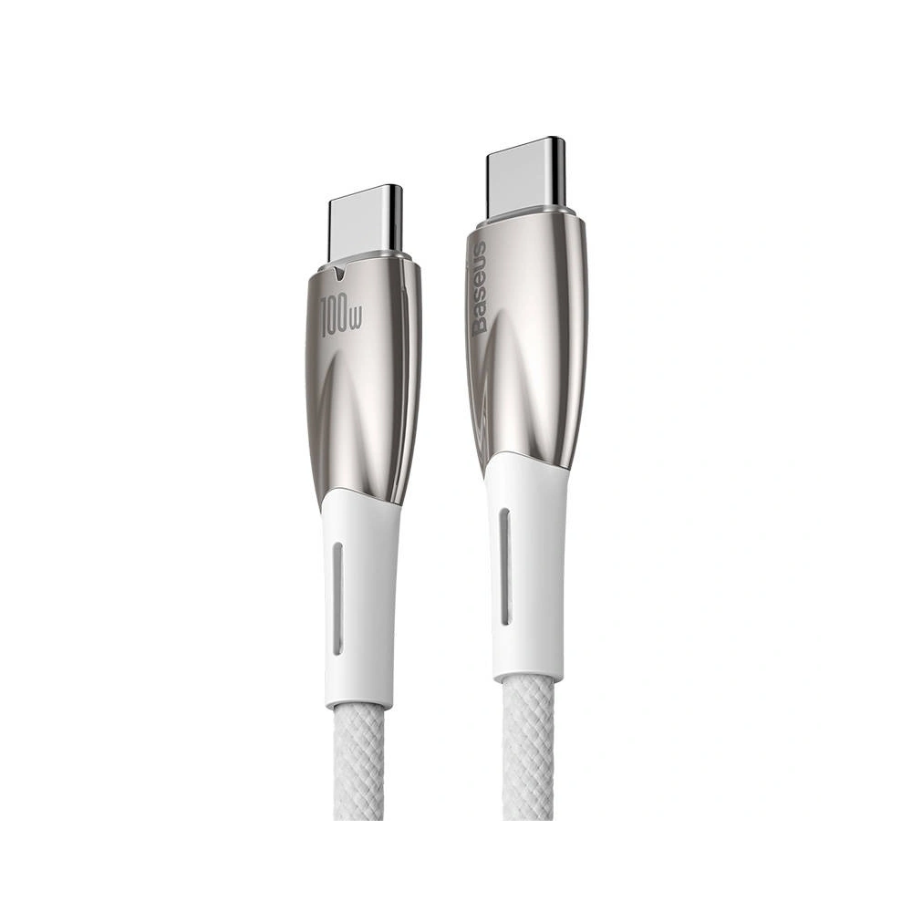 Hurtownia GSM - Cablul USB-C la USB-C Baseus Glimmer, 100W, 2m (alb) - BSU3844 - {ean13} - Hurt