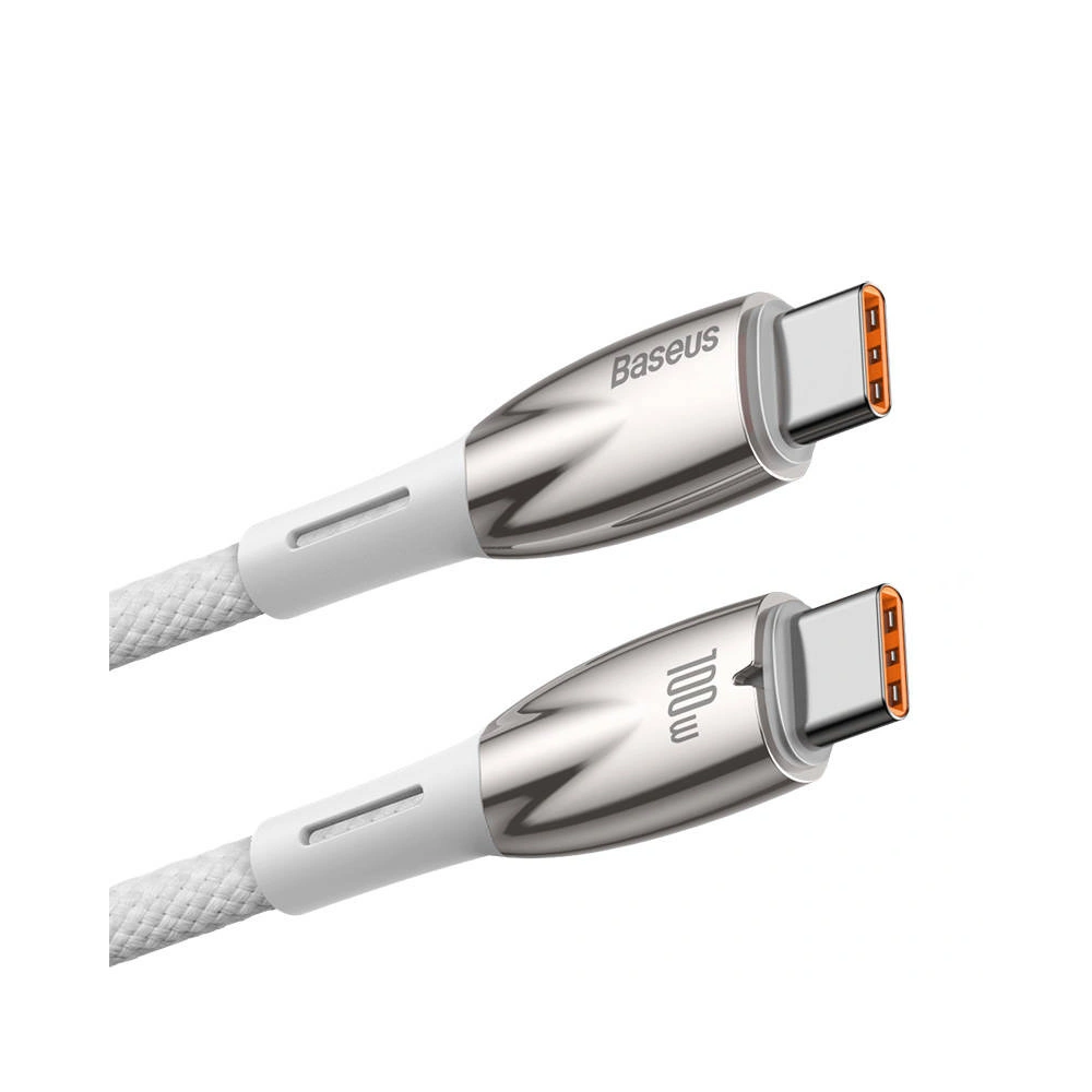 Hurtownia GSM - Cablul USB-C la USB-C Baseus Glimmer, 100W, 2m (alb) - BSU3844 - {ean13} - Hurt
