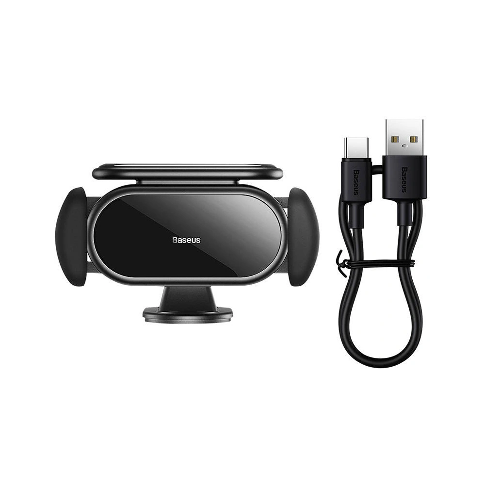 Hurtownia GSM - Einstellbarer elektrischer Auto-Halter Baseus Steel Cannon Pro mit Solar-Ladegerät (schwarz) - BSU3848 - {ean13} - Hurt