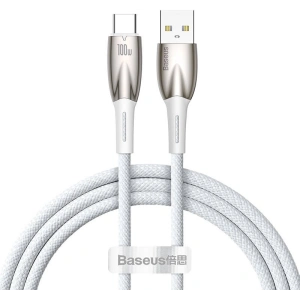 Hurtownia GSM - Cablu USB la USB-C Baseus Glimmer, 100W, 1m (alb) - BSU3851 - {ean13} - Hurt