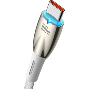 Hurtownia GSM - Cablu USB la USB-C Baseus Glimmer, 100W, 1m (alb) - BSU3851 - {ean13} - Hurt
