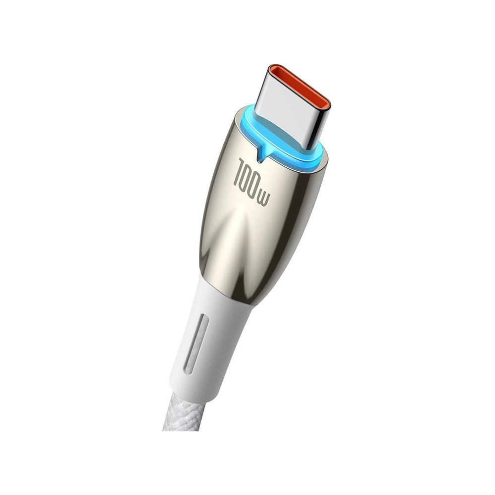 Hurtownia GSM - Cablu USB la USB-C Baseus Glimmer, 100W, 1m (alb) - BSU3851 - {ean13} - Hurt
