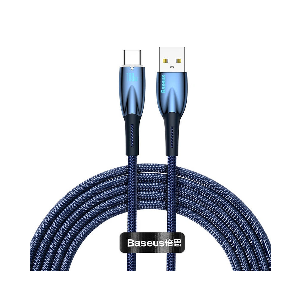 Hurtownia GSM - Cablul USB la USB-C Baseus Glimmer, 100W, 2m (albastru) - BSU3853 - {ean13} - Hurt