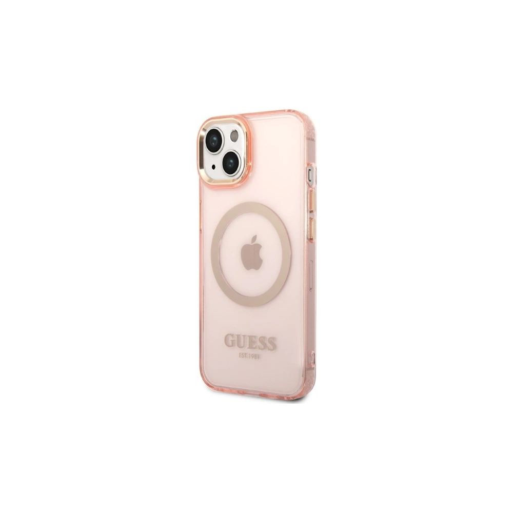 Hurtownia GSM - Etui Guess GUHMP14SHTCMP Apple iPhone 14 różowy/pink hard case Gold Outline Translucent MagSafe - GUE2324 - {ean13} - Hurt