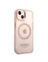Hurtownia GSM - Etui Guess GUHMP14SHTCMP Apple iPhone 14 różowy/pink hard case Gold Outline Translucent MagSafe - GUE2324 - {ean13} - Hurt