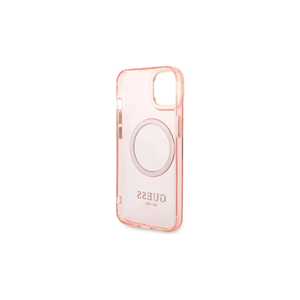 Hurtownia GSM - Etui Guess GUHMP14SHTCMP Apple iPhone 14 różowy/pink hard case Gold Outline Translucent MagSafe - GUE2324 - {ean13} - Hurt