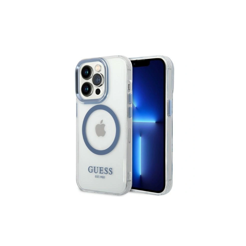 Hurtownia GSM - Case Guess GUHMP14XHTRMB Apple iPhone 14 Pro Max blau/blaue Hartschale Metallrahmen Magsafe - GUE2325 - {ean13} - Hurt
