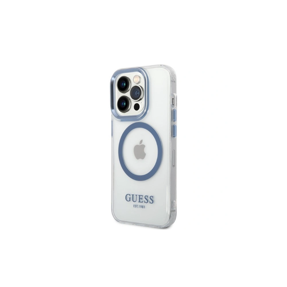 Hurtownia GSM - Etui Guess GUHMP14XHTRMB Apple iPhone 14 Pro Max niebieski/blue hard case Metal Outline Magsafe - GUE2325 - {ean13} - Hurt