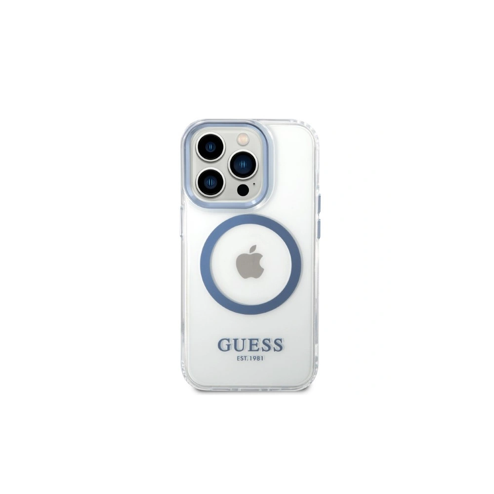 Hurtownia GSM - Etui Guess GUHMP14XHTRMB Apple iPhone 14 Pro Max niebieski/blue hard case Metal Outline Magsafe - GUE2325 - {ean13} - Hurt