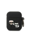 Etui Karl Lagerfeld KLACA2SILKCK Apple AirPods 2/1 kryt černý/black silikon Karl & Choupette