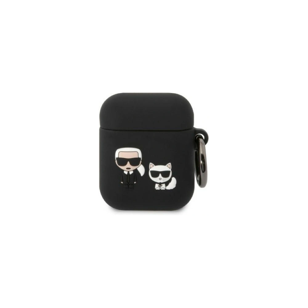 Hurtownia GSM - Etui Karl Lagerfeld KLACA2SILKCK Apple AirPods 2/1 tok fekete/szilikon Karl & Choupette - KLD1345 - {ean13} - Hurt