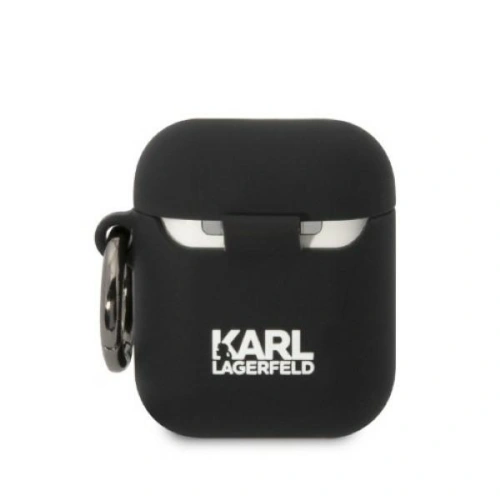 Etui Karl Lagerfeld KLACA2SILKCK Apple AirPods 2/1 cover czarny/black Silicone Karl & Choupette
