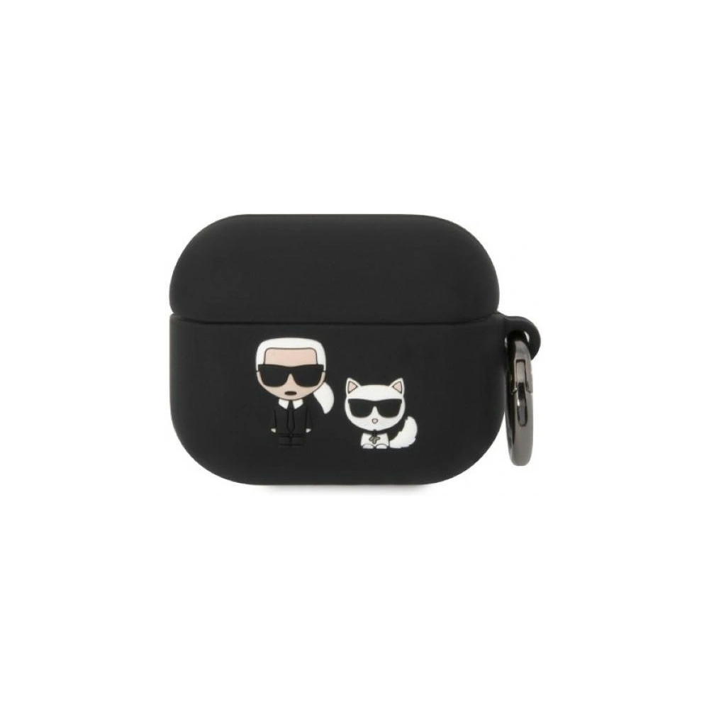 Case Karl Lagerfeld KLACAPSILKCK Apple AirPods Pro-Hülle schwarz/schwarz Silikon Karl & Choupette