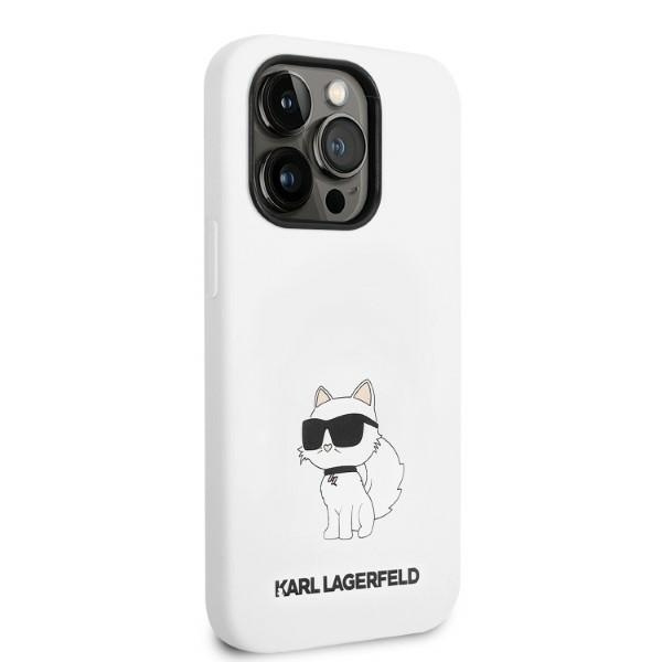 Kryt Karl Lagerfeld KLHMP14LSNCHBCH Apple iPhone 14 Pro hardcase white Silicone Choupette MagSafe