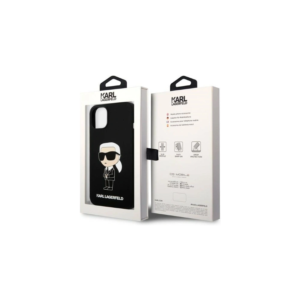Hurtownia GSM - Etui Karl Lagerfeld KLHMP14SSNIKBCK Apple iPhone 14 hardcase czarny/black Silicone Ikonik Magsafe - KLD1353 - {ean13} - Hurt