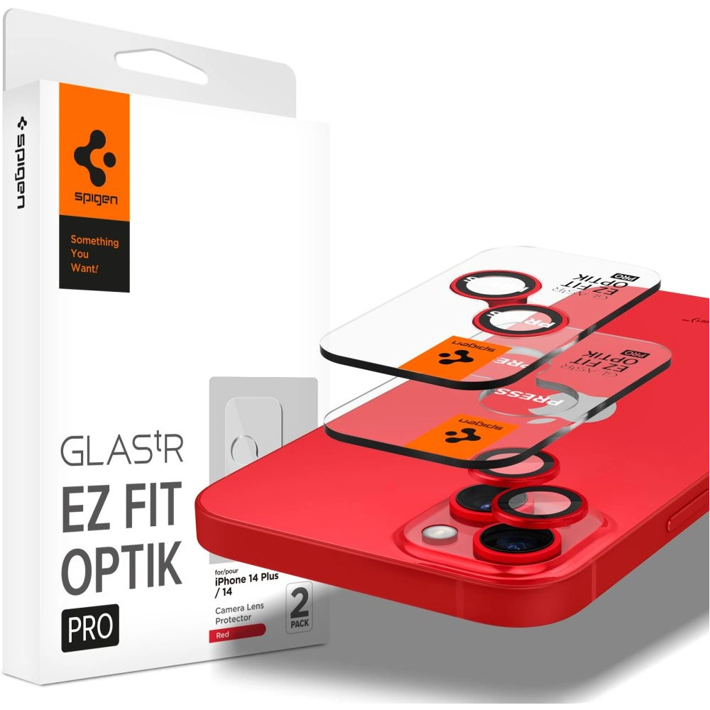 Hurtownia GSM - Szkło hartowane na aparat Spigen Optik.tr Camera Protector Apple iPhone 14/14 Plus Red [2 PACK] - SPN2600 - {ean13} - Hurt