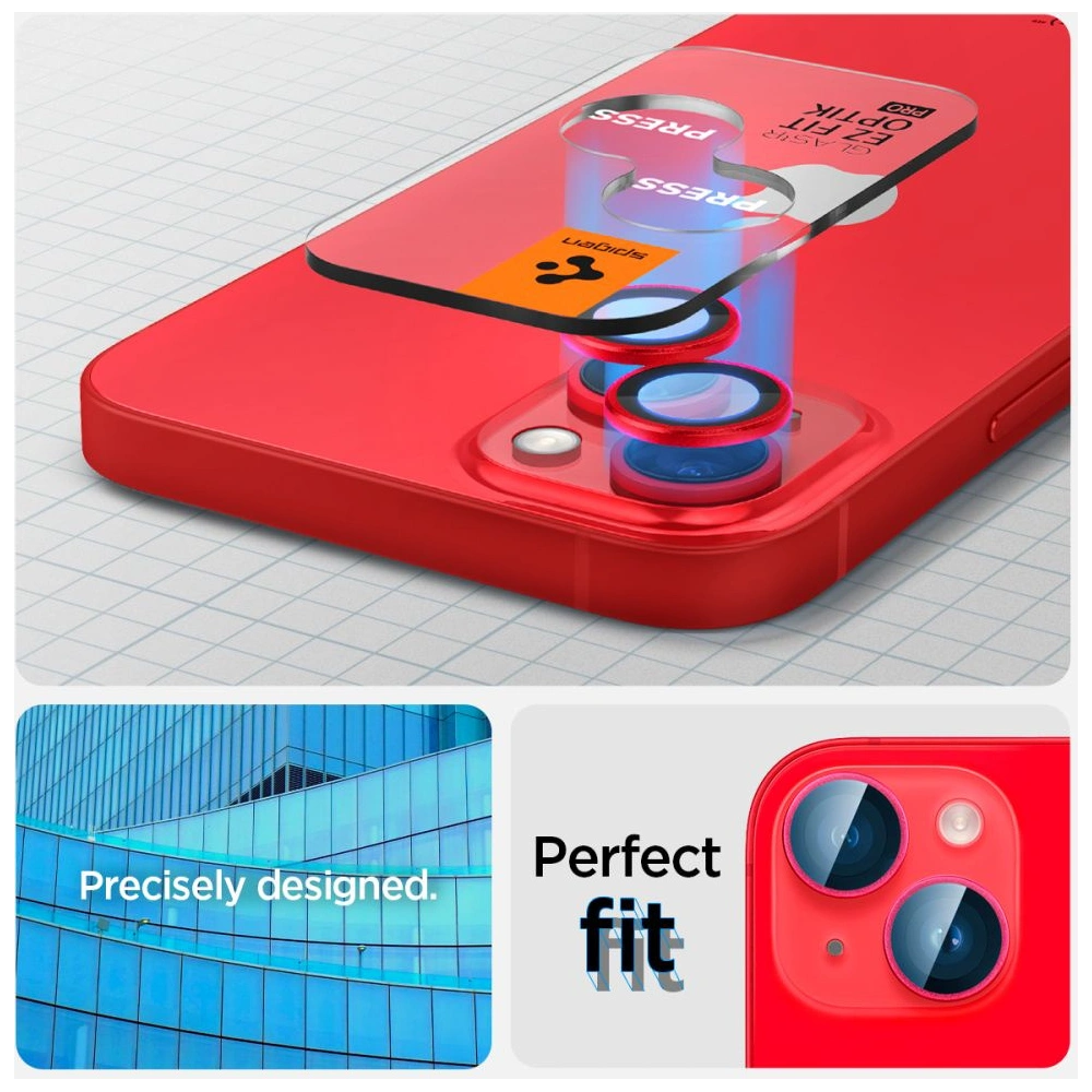 Hurtownia GSM - Szkło hartowane na aparat Spigen Optik.tr Camera Protector Apple iPhone 14/14 Plus Red [2 PACK] - SPN2600 - {ean13} - Hurt