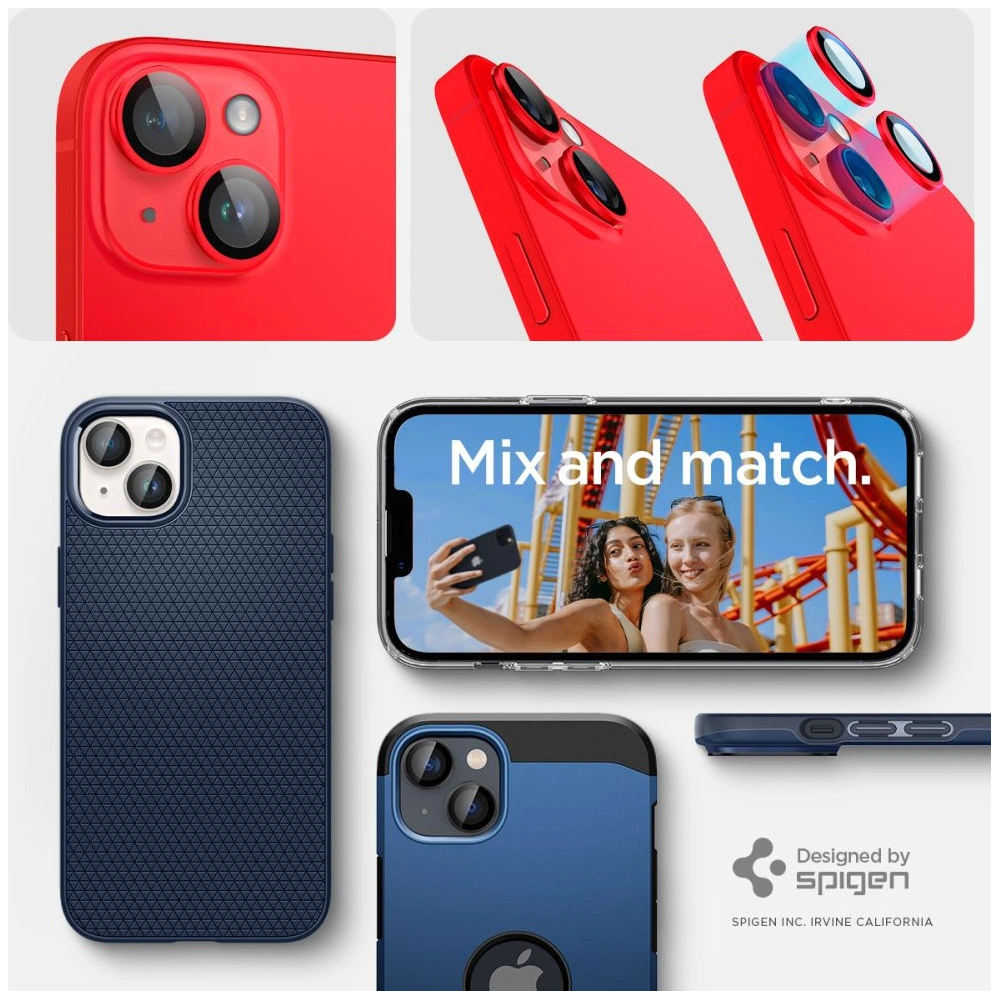 Hurtownia GSM - Szkło hartowane na aparat Spigen Optik.tr Camera Protector Apple iPhone 14/14 Plus Red [2 PACK] - SPN2600 - {ean13} - Hurt