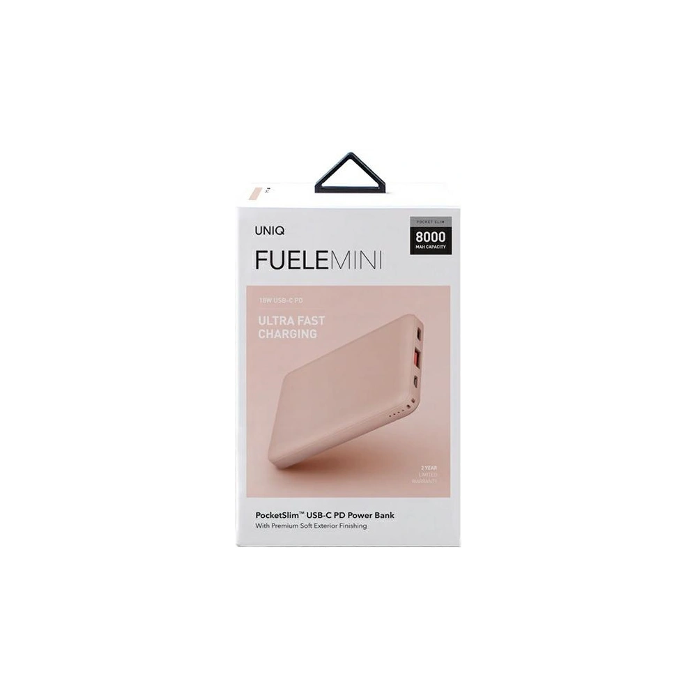 Hurtownia GSM - Powerbanka UNIQ Fuele mini 8000mAh USB-C 18W PD Rychlé nabíjení růžová/pink - UNIQ844 - {ean13} - Hurt